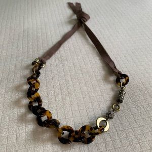 J.Crew tortoiseshell ribbon necklace